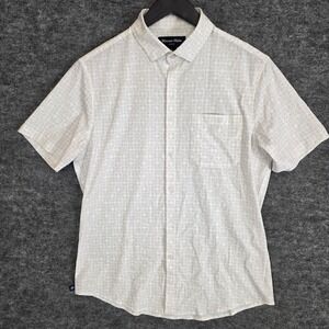 Mizzen+Main Button Up Mens Size Medium White Leeward Trim Fit Short Sleeve Shirt